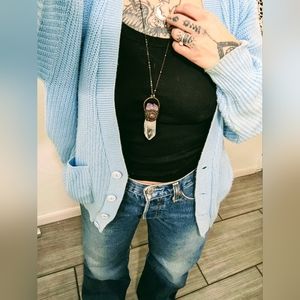 Quartz and Amethyst Pendant Necklace Boho Witchy Artisan🔥🖤